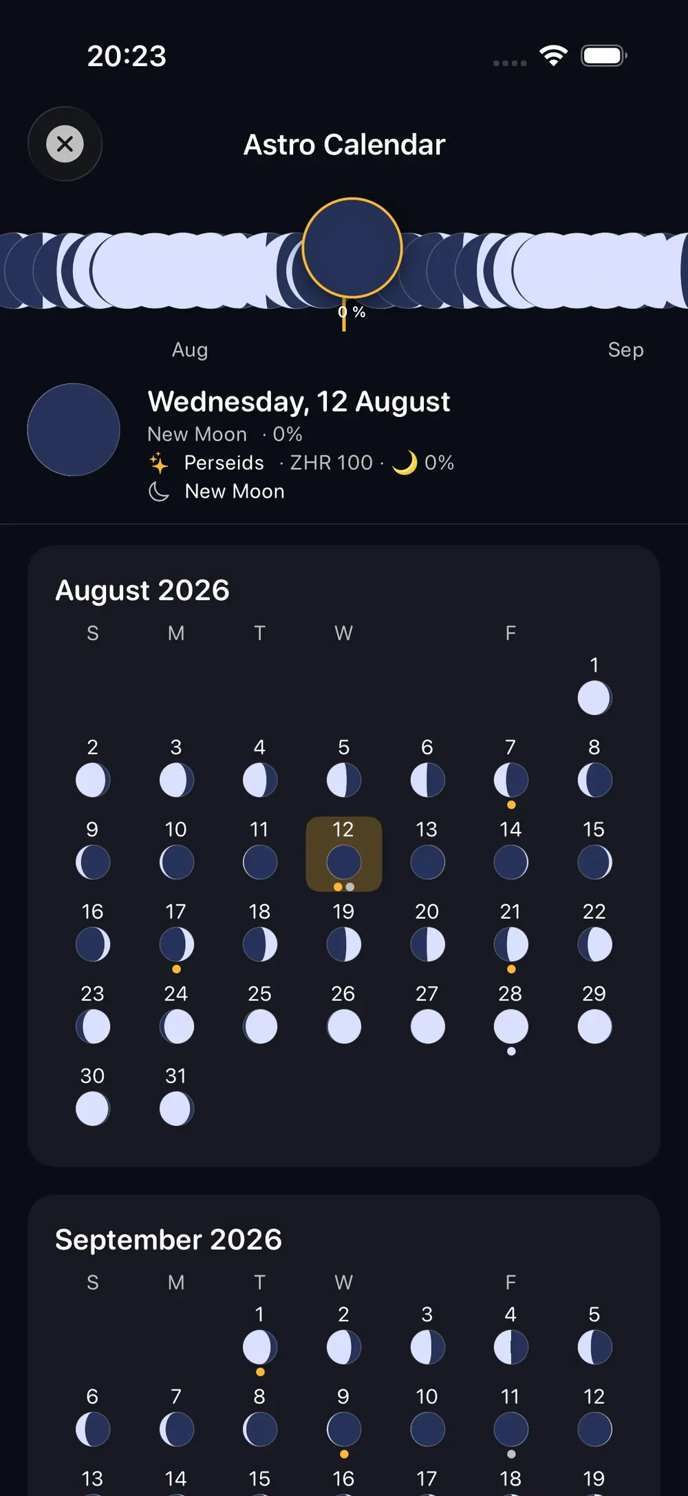 Astro Calendar — Aperilux