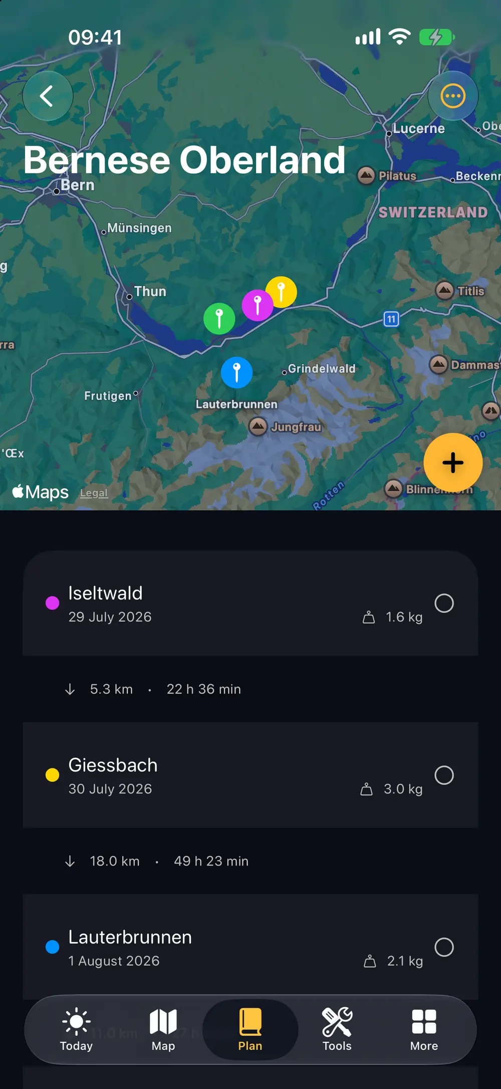 Saved spots, GPX routes and a lock-screen countdown