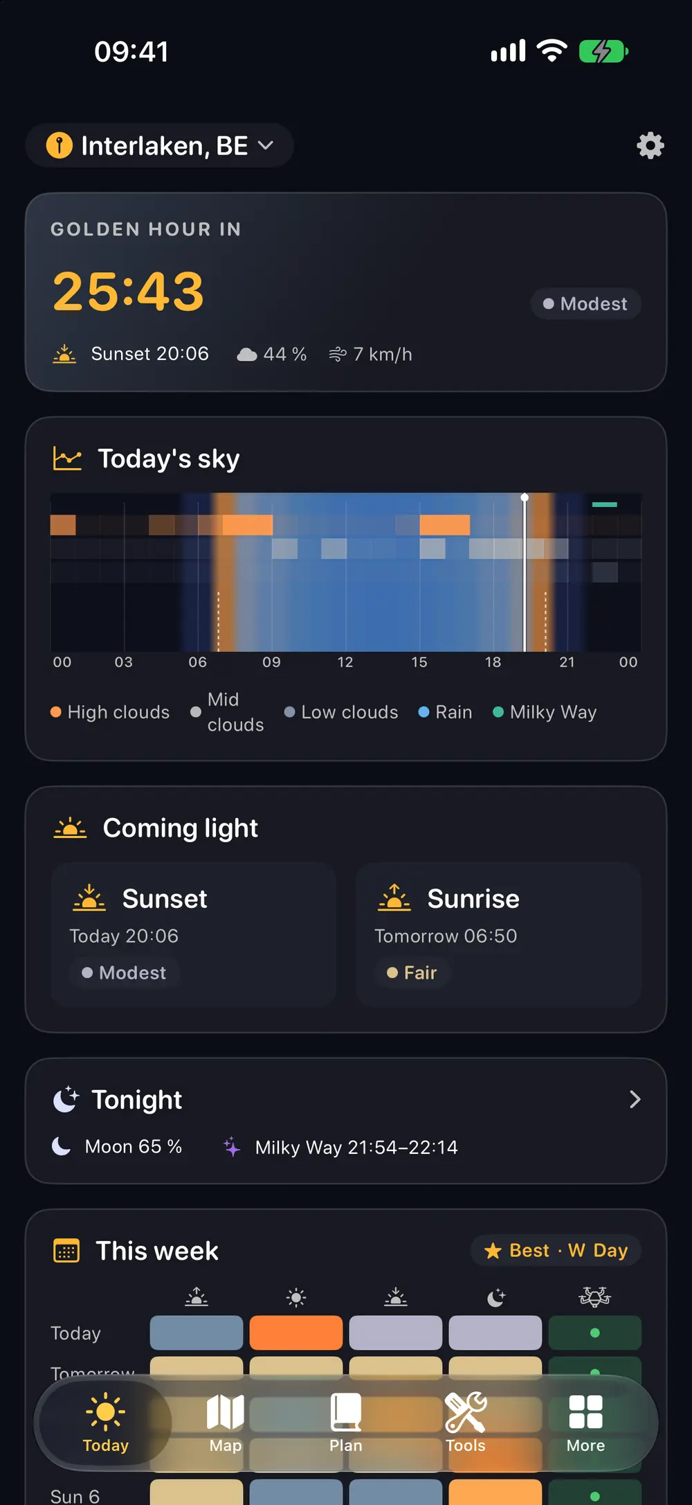 Today & Golden-Hour Widget — Aperilux